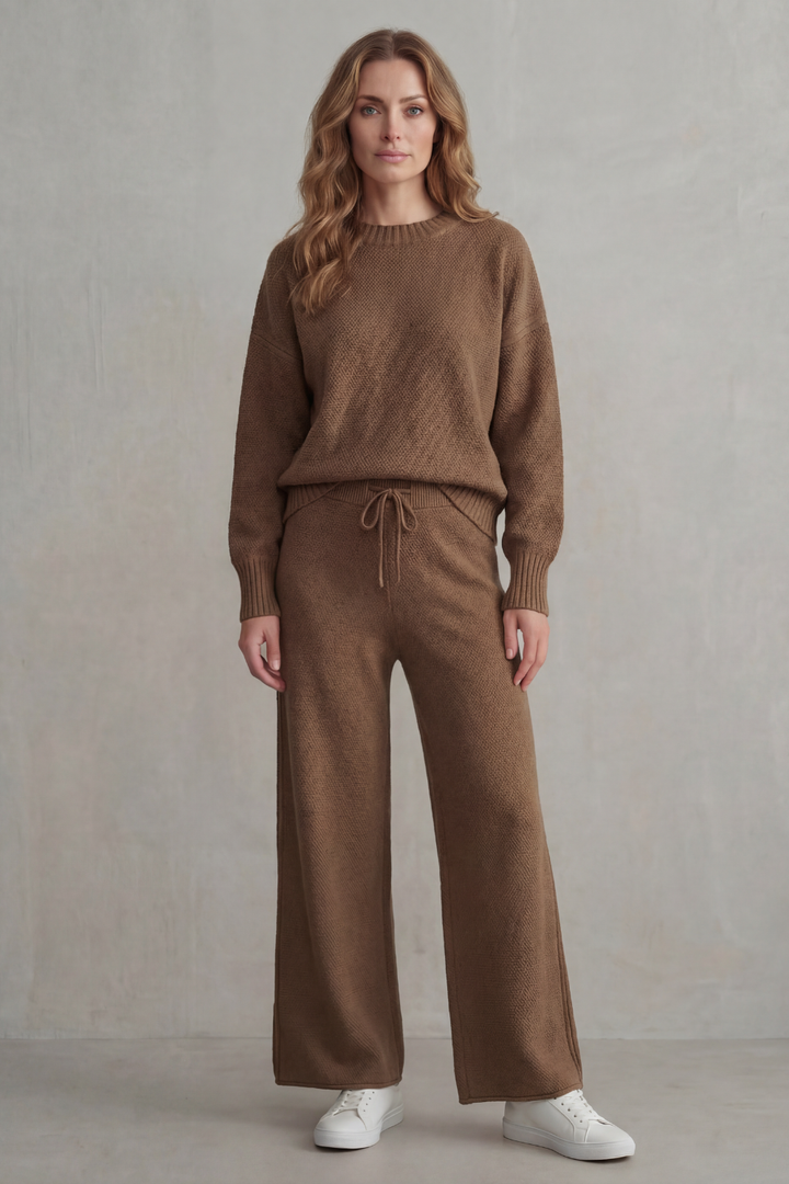 Raegan textured knit sweater and wide leg pants set – image 6