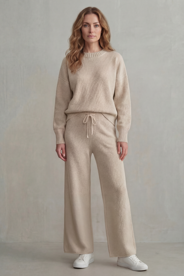 Raegan textured knit sweater and wide leg pants set – image 8