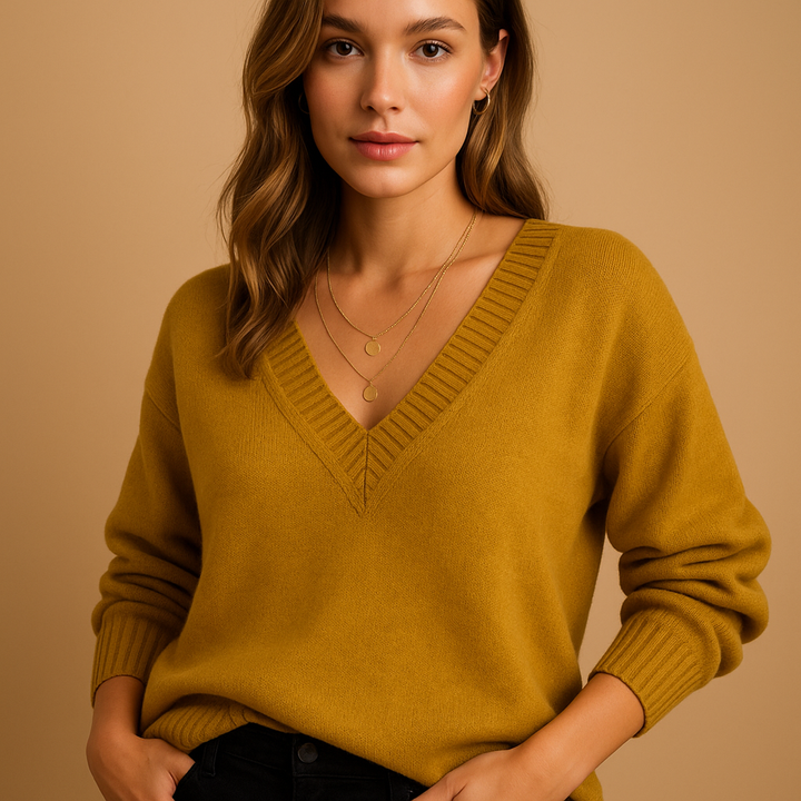 Mackenzie ribbed V neck sweater – image 6
