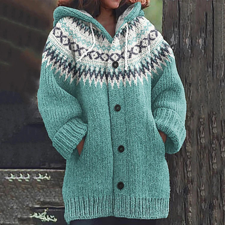 Fern hooded nordic knit cardigan – image 3