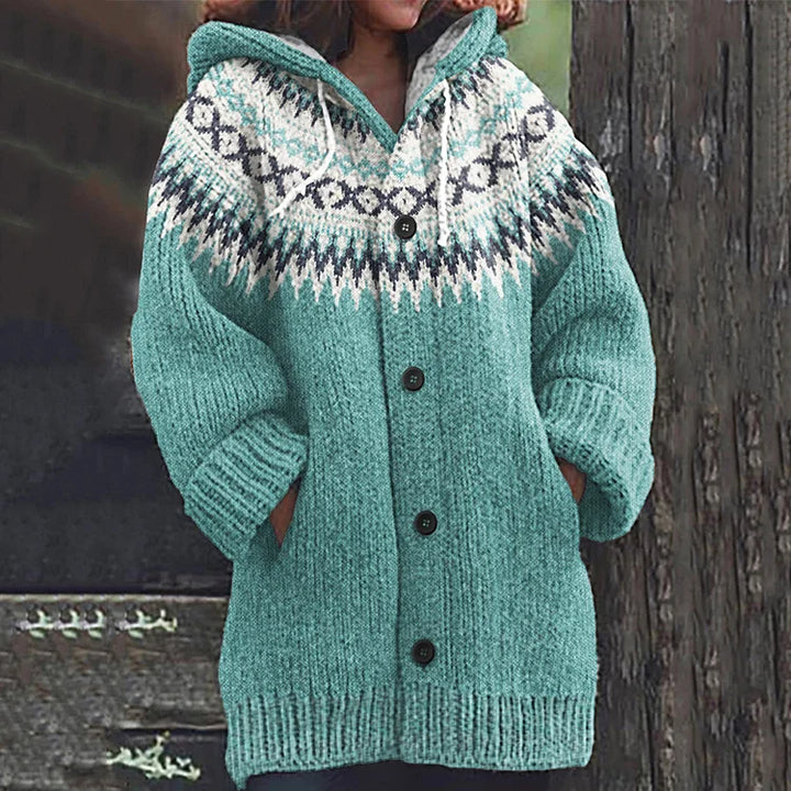 Fern hooded nordic knit cardigan – image 3