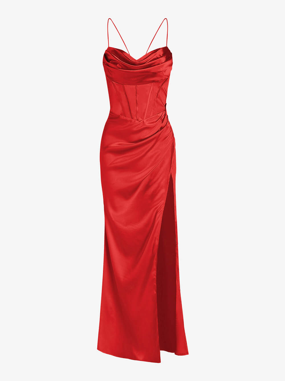 Marcela fitted satin maxi dress