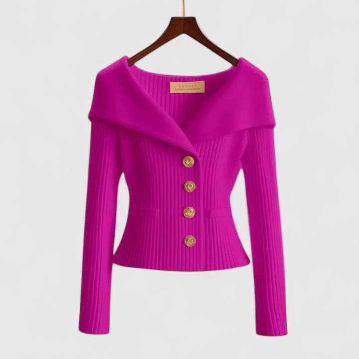 Chloe fitted wide collar cardigan – image 8