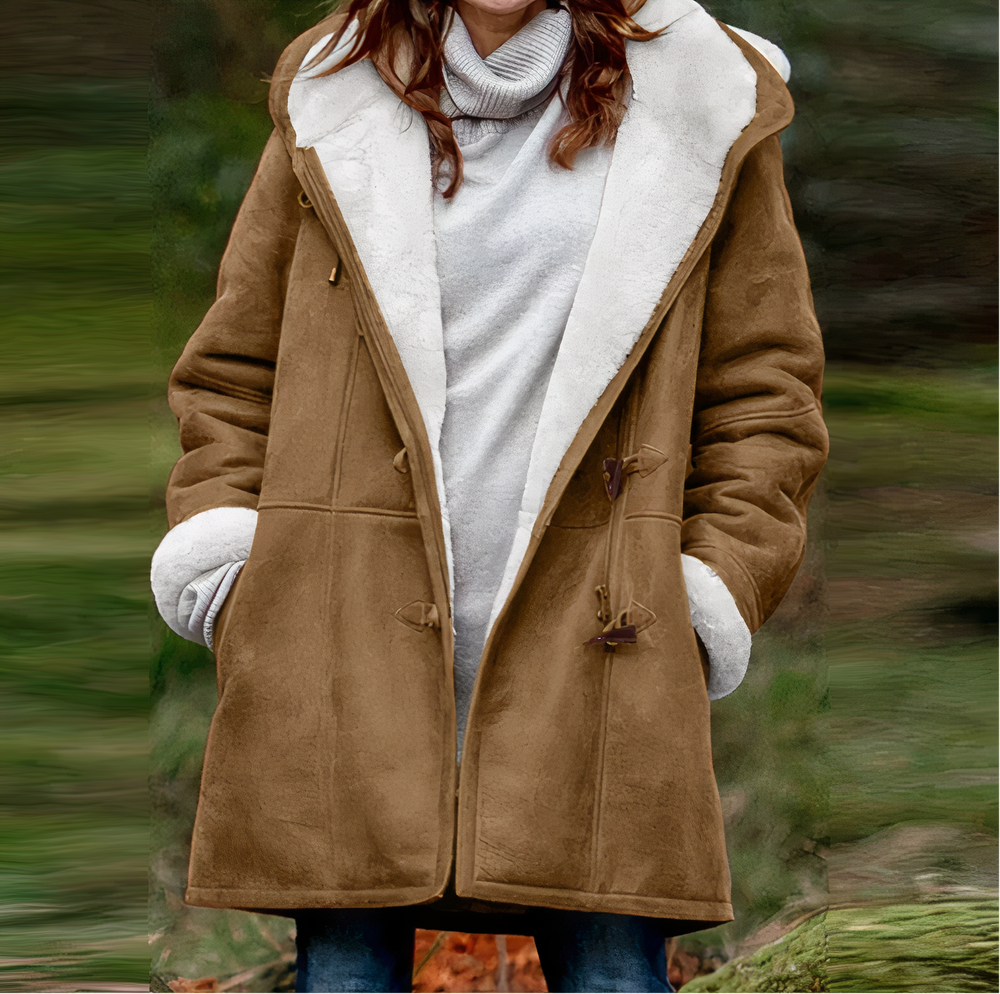 Renee hooded long sleeve velvet coat – image 2