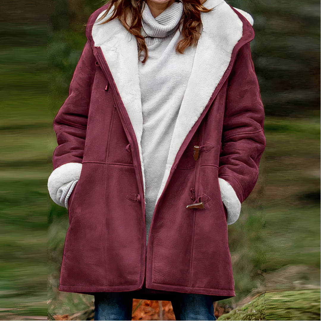 Renee hooded long sleeve velvet coat – image 4