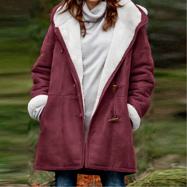 Renee hooded long sleeve velvet coat – image 4