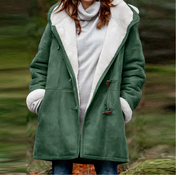 Renee hooded long sleeve velvet coat – image 5