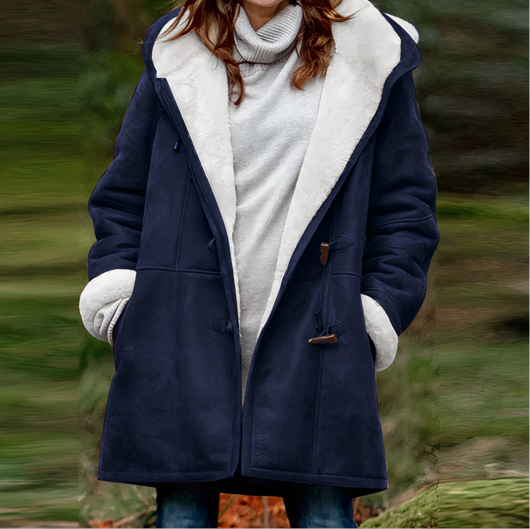Renee hooded long sleeve velvet coat – image 6