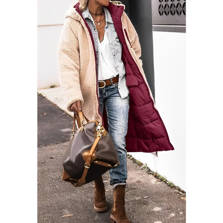 Theresa reversible teddy lined hooded long coat – image 11