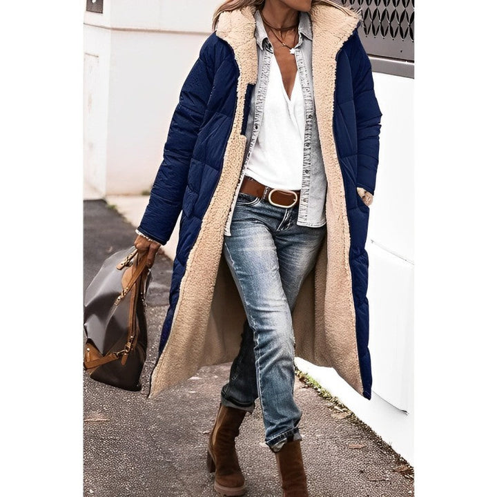 Theresa reversible teddy lined hooded long coat – image 3
