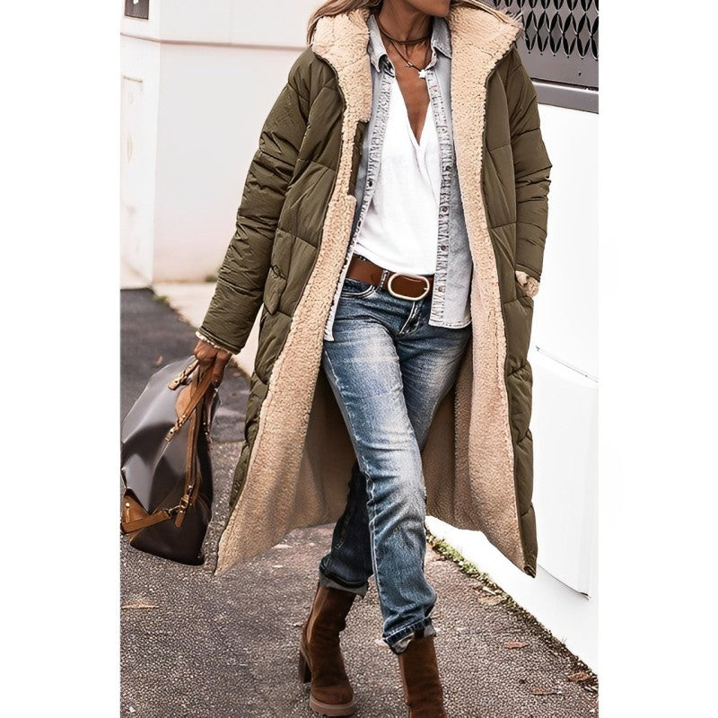 Theresa reversible teddy lined hooded long coat – image 5
