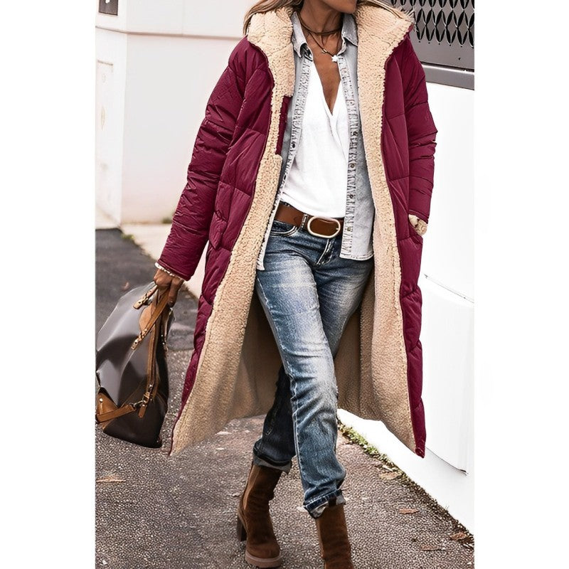 Theresa reversible teddy lined hooded long coat – image 6