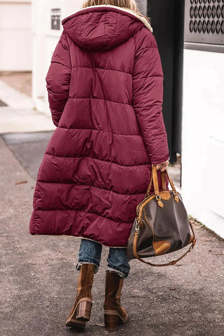 Theresa reversible teddy lined hooded long coat – image 9