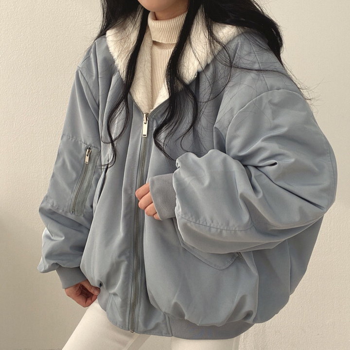 Perpetua reversible hooded fleece jacket