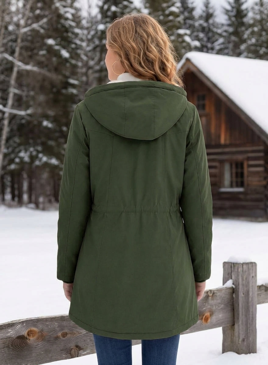 Elora sherpa lined hooded parka with drawstring waist – image 11