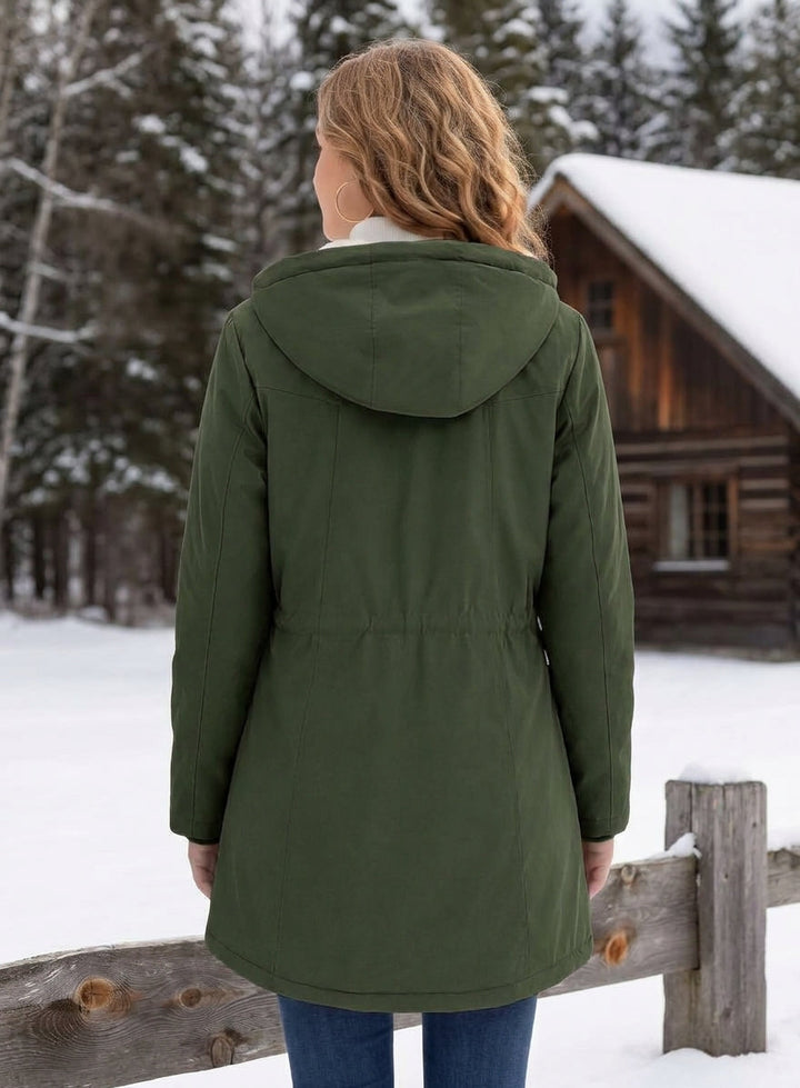Elora sherpa lined hooded parka with drawstring waist – image 11