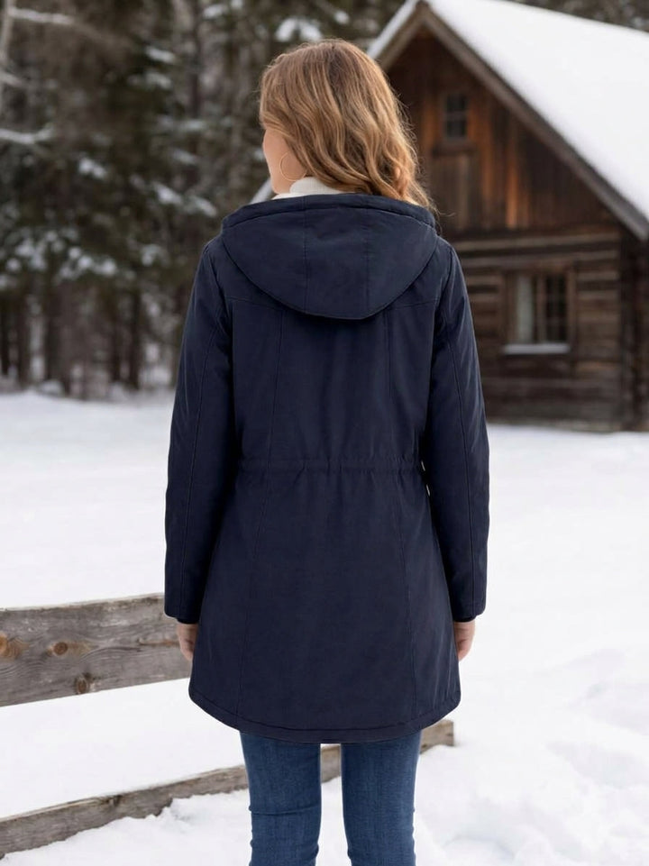 Elora sherpa lined hooded parka with drawstring waist – image 3