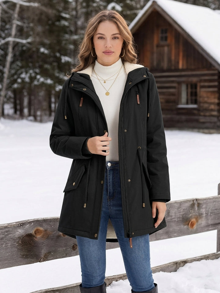 Elora sherpa lined hooded parka with drawstring waist – image 4