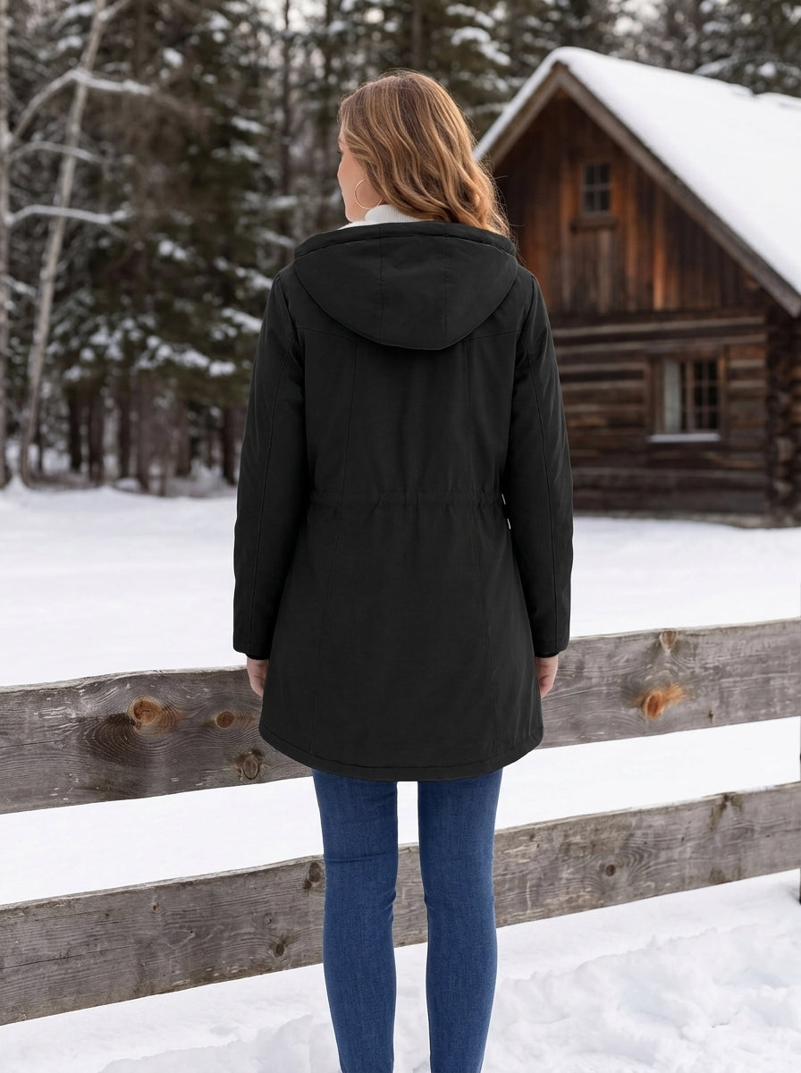 Elora sherpa lined hooded parka with drawstring waist – image 5