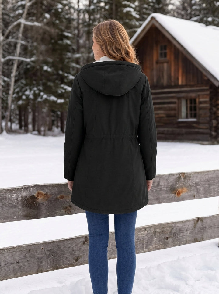 Elora sherpa lined hooded parka with drawstring waist – image 5