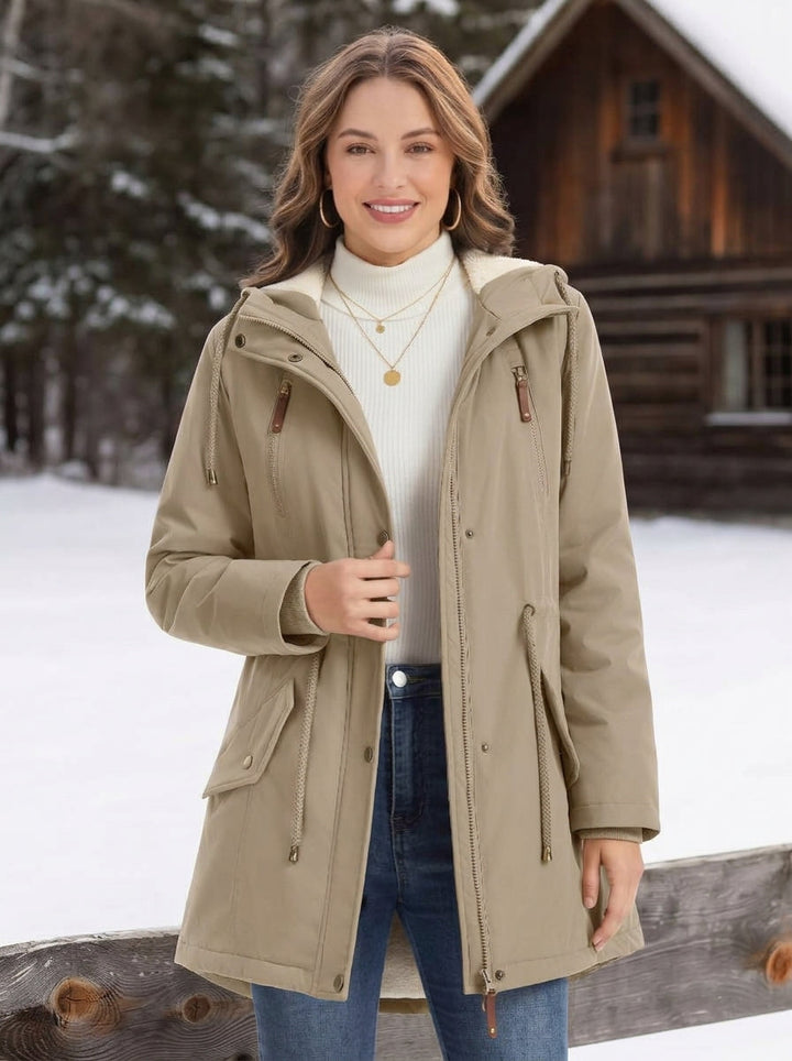 Elora sherpa lined hooded parka with drawstring waist – image 6