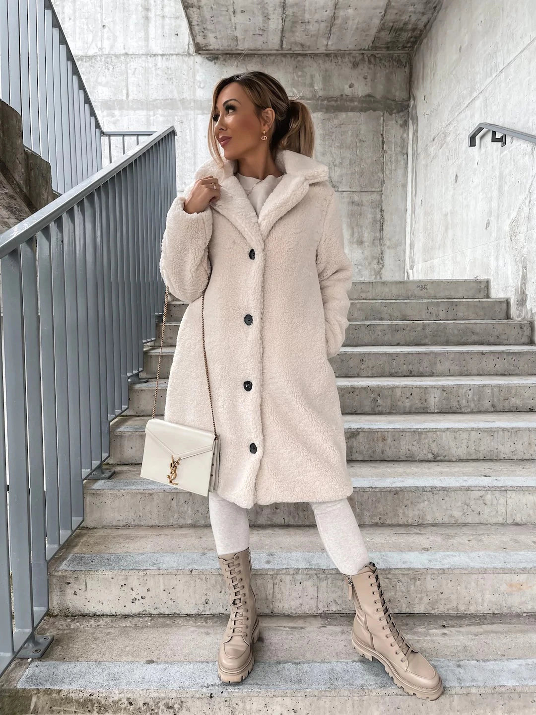 Nova long button front winter coat