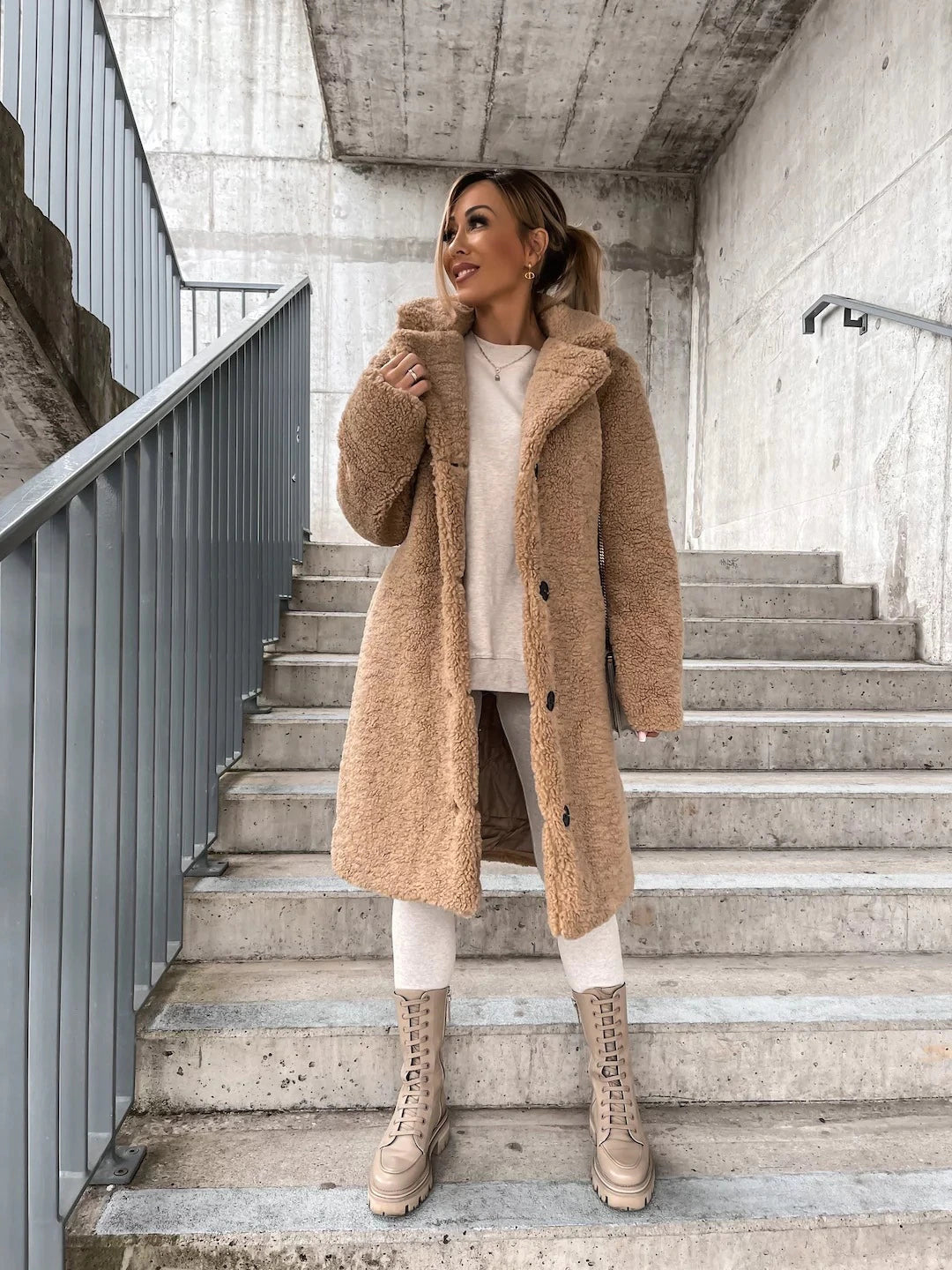 Nova long button front winter coat – image 3