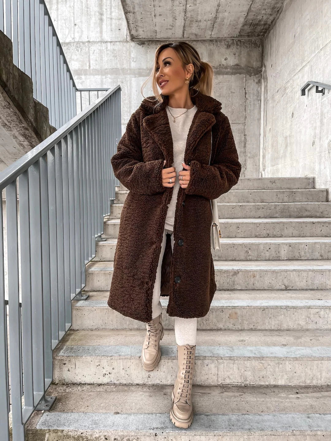 Nova long button front winter coat – image 7