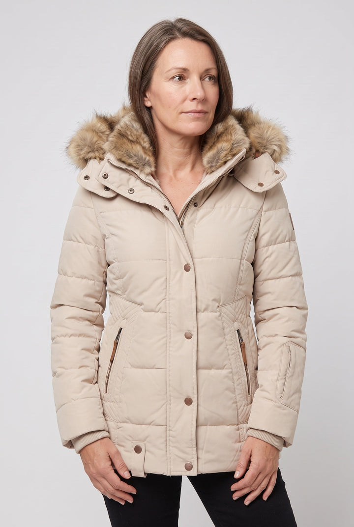 Laurel faux fur hood quilted jacket – image 4