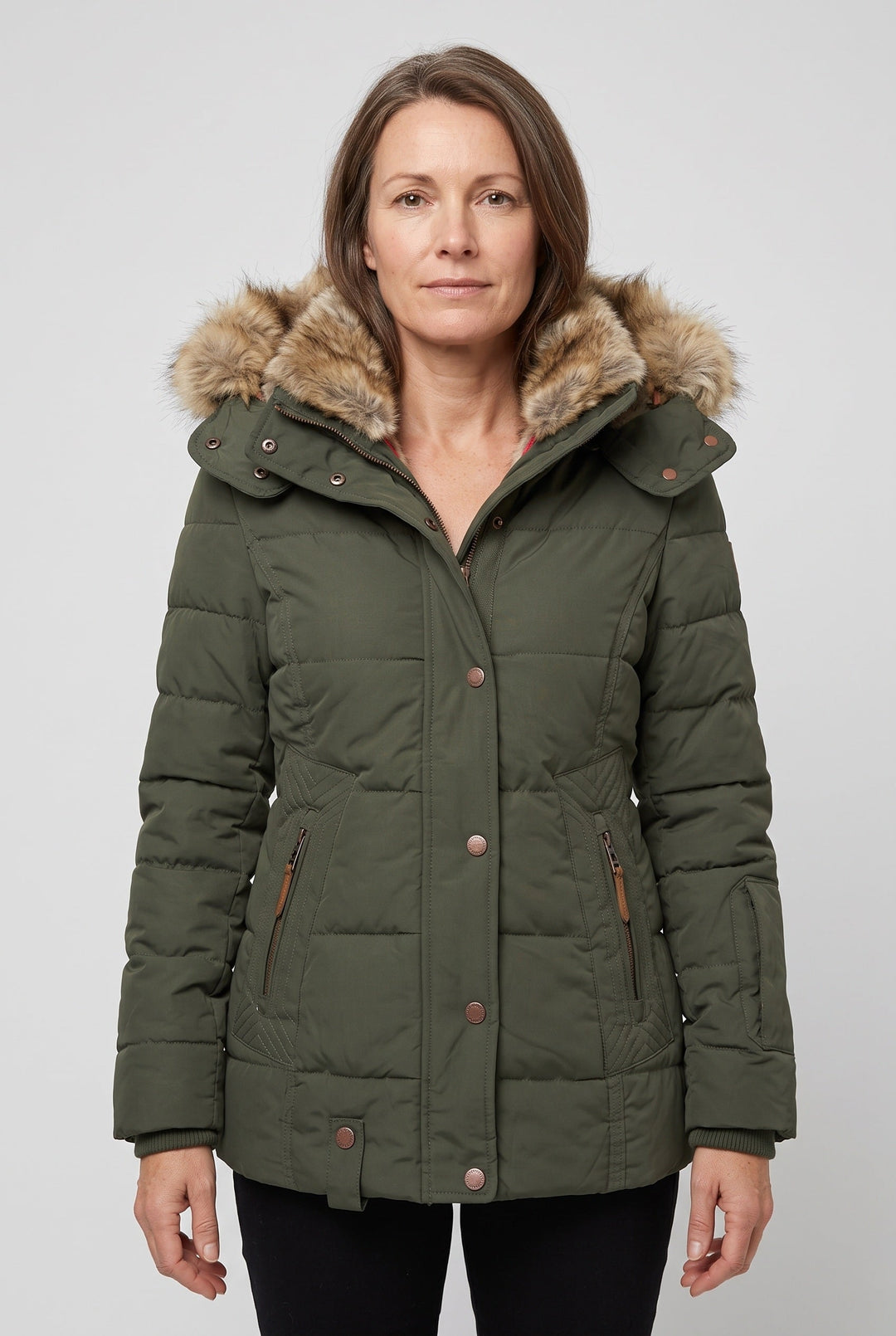 Laurel faux fur hood quilted jacket