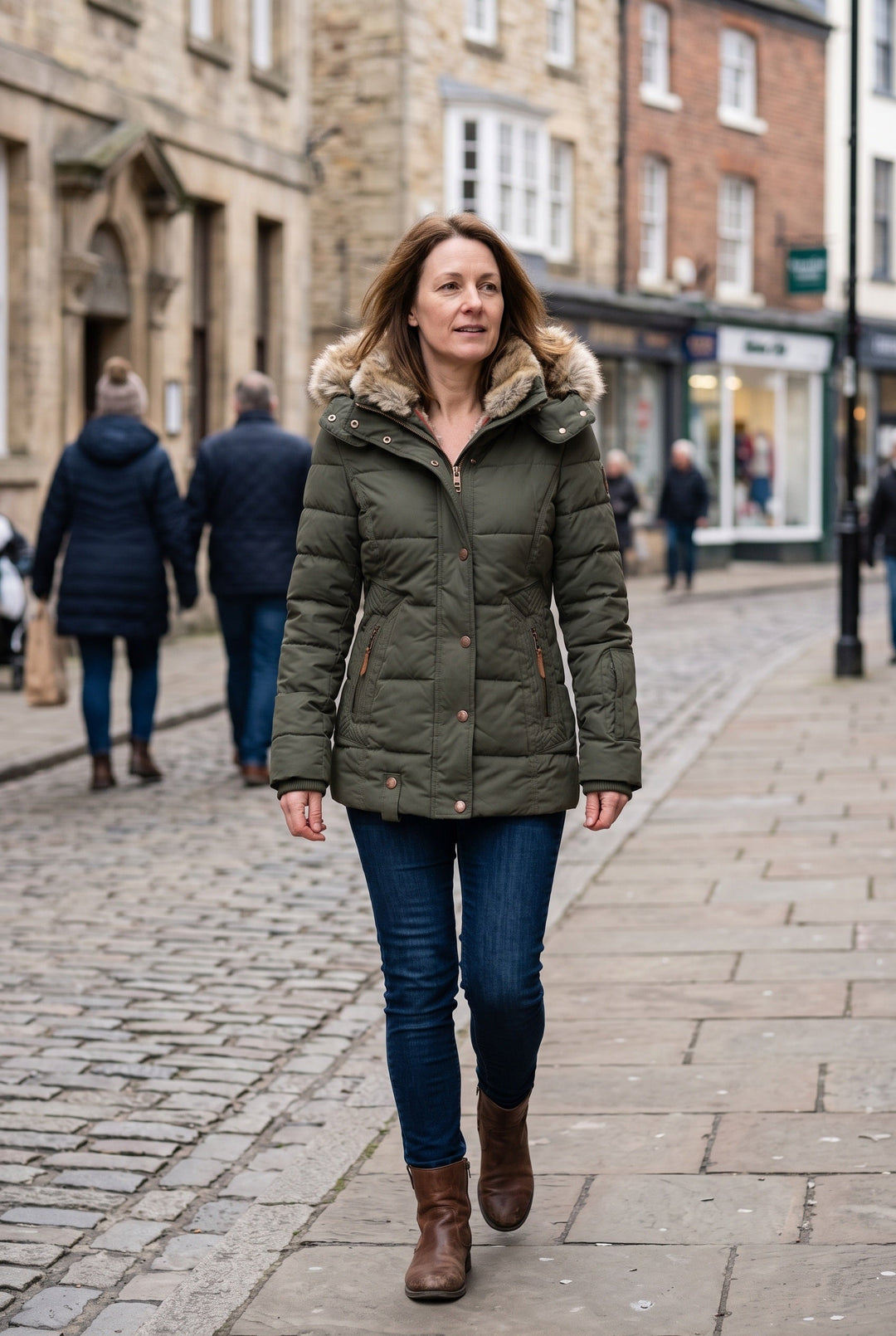 Laurel faux fur hood quilted jacket – image 2