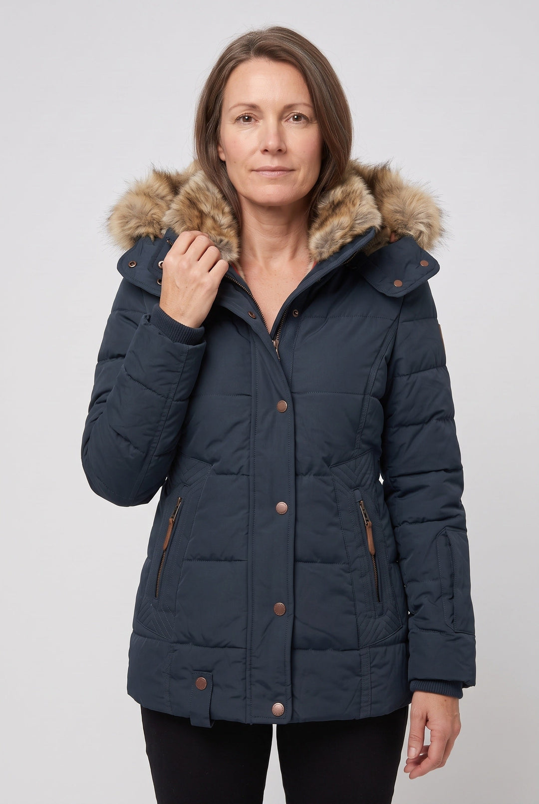 Laurel faux fur hood quilted jacket – image 5