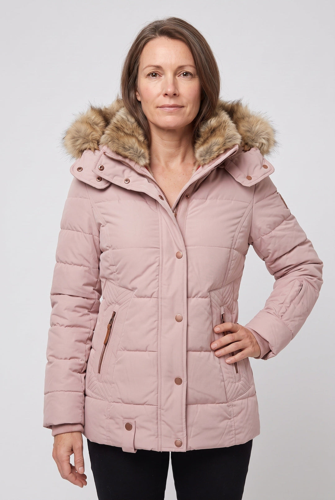 Laurel faux fur hood quilted jacket – image 6