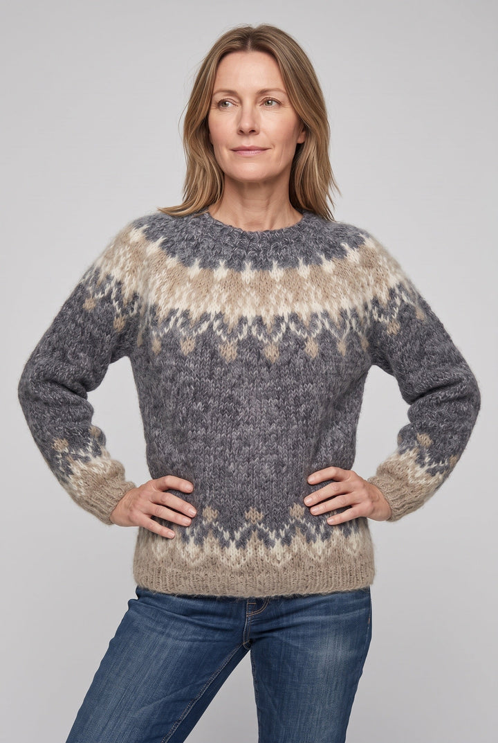 Anniston nordic snowflake knit sweater