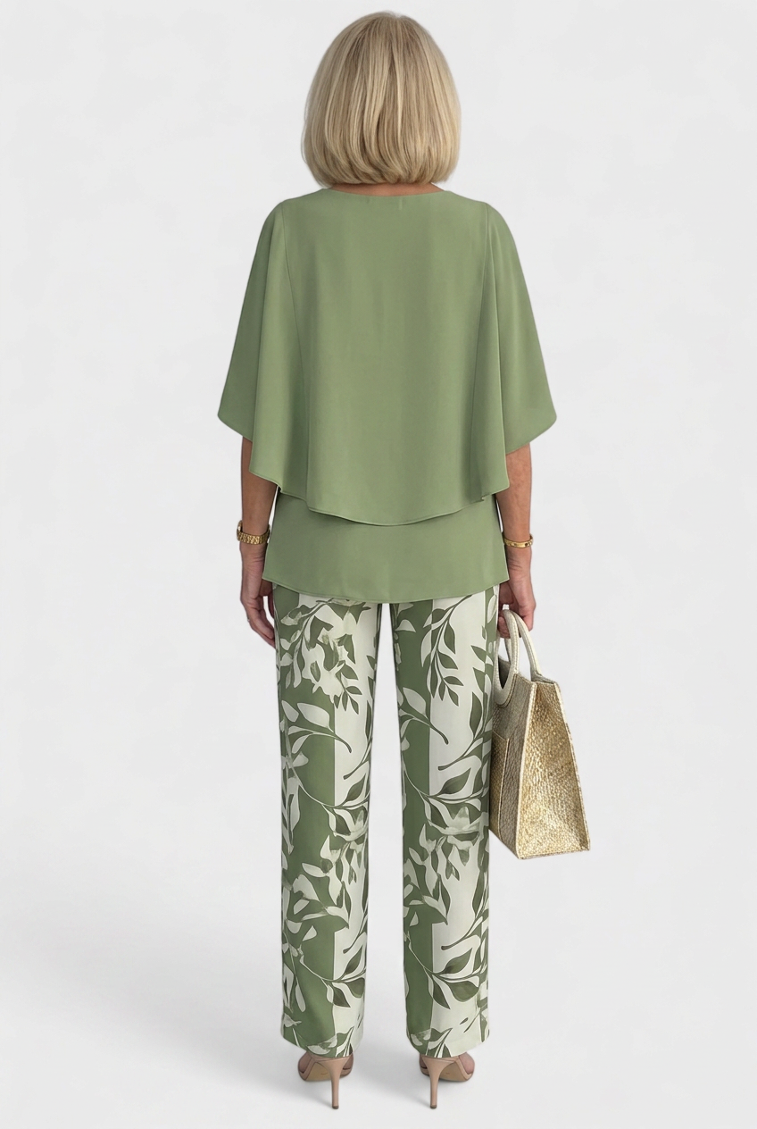 Kendall printed two piece set with layered top – image 2