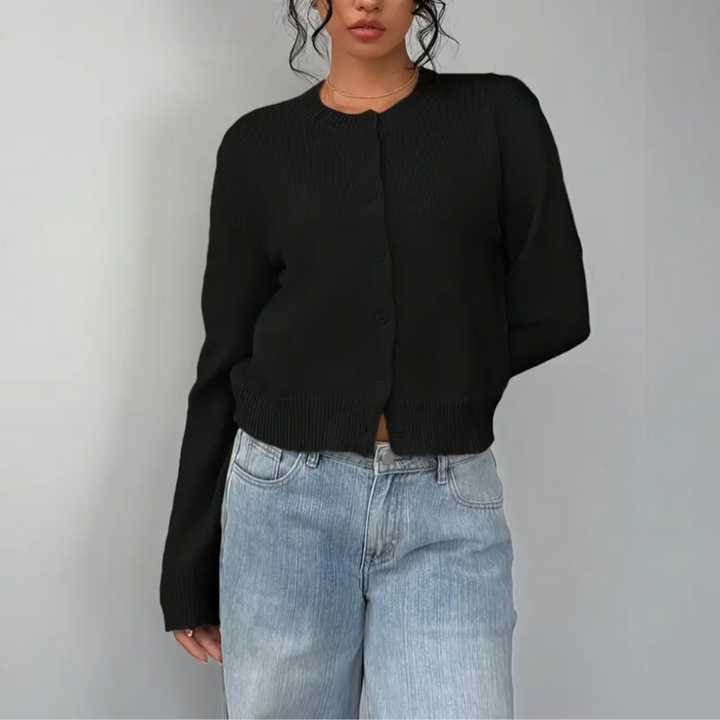 Hailey cropped crew neck cardigan – image 10