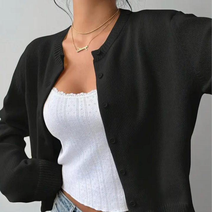 Hailey cropped crew neck cardigan – image 12