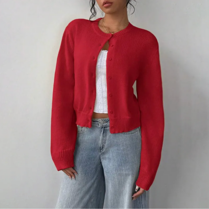 Hailey cropped crew neck cardigan – image 13