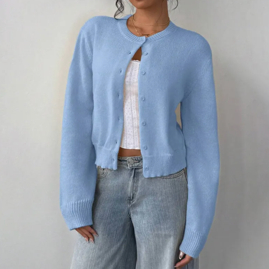 Hailey cropped crew neck cardigan – image 15