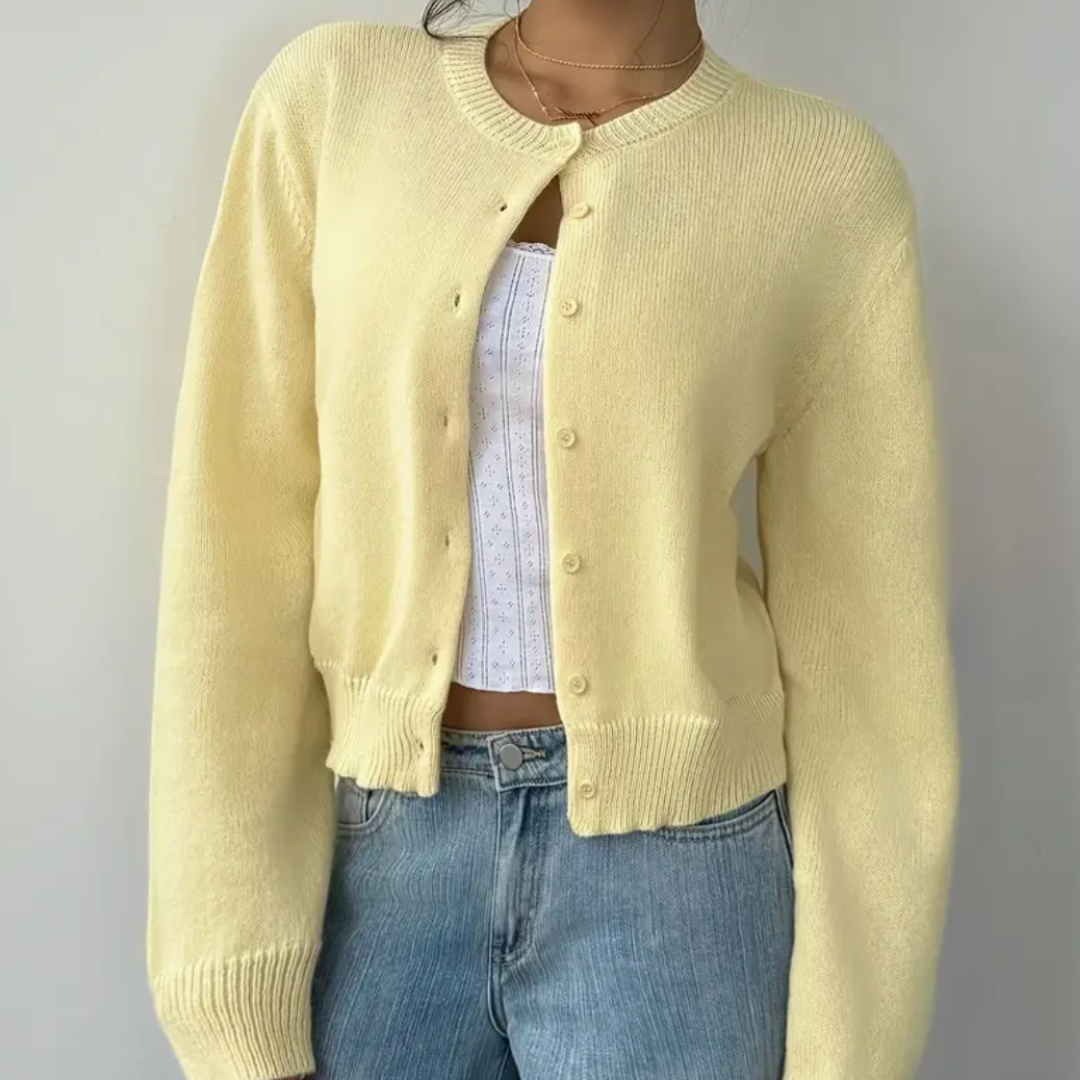 Hailey cropped crew neck cardigan – image 17