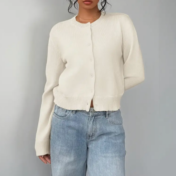 Hailey cropped crew neck cardigan – image 2