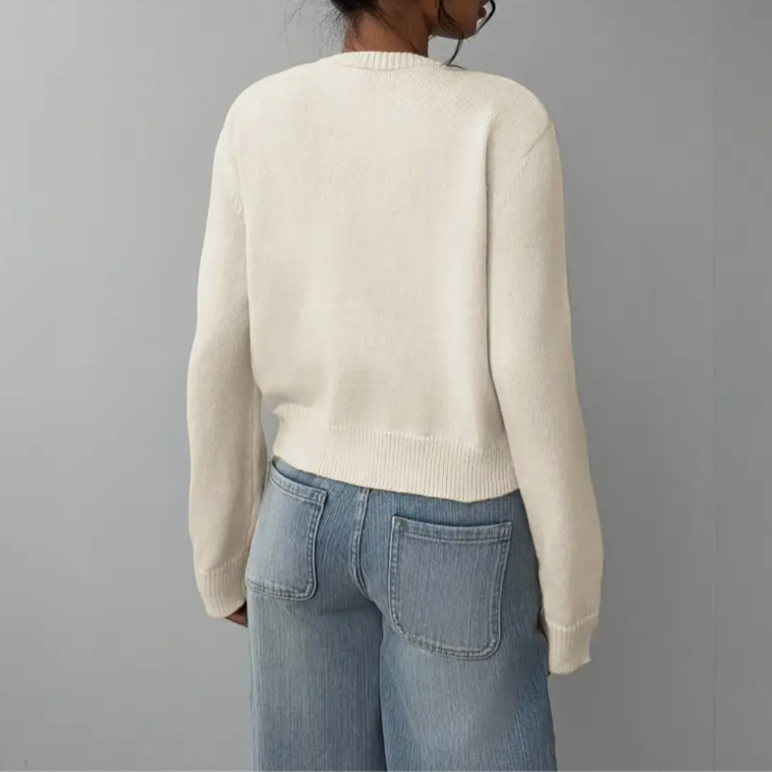 Hailey cropped crew neck cardigan – image 4