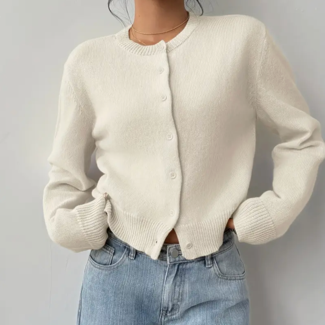 Hailey cropped crew neck cardigan – image 5