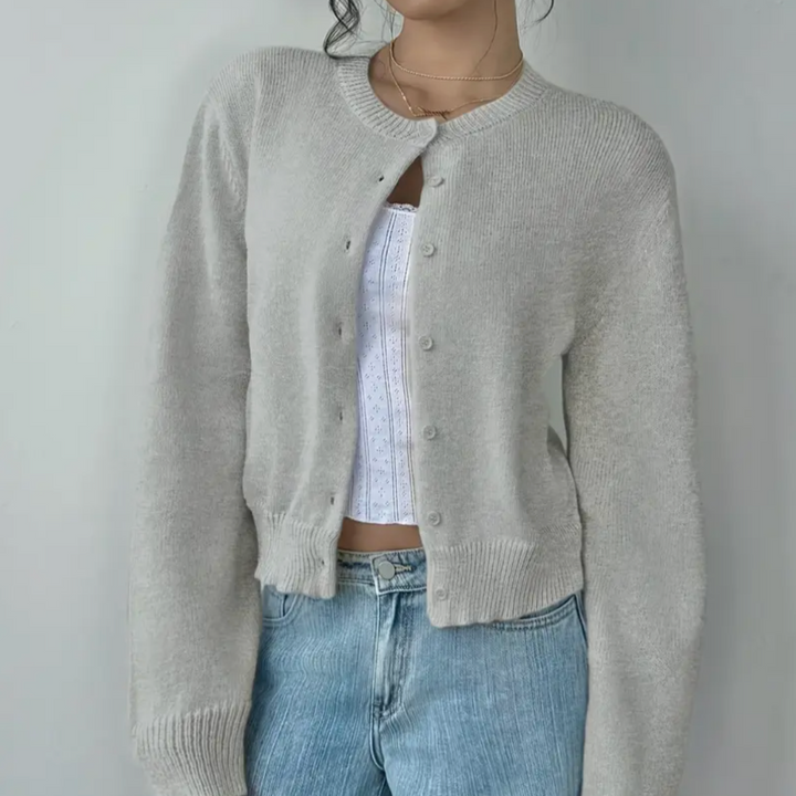 Hailey cropped crew neck cardigan – image 6