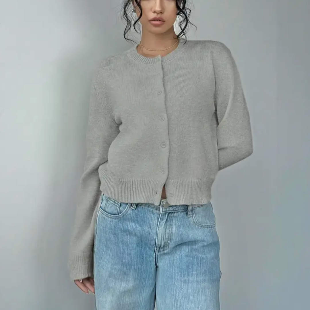 Hailey cropped crew neck cardigan – image 7
