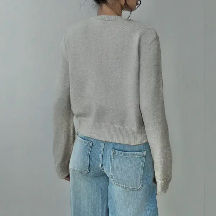 Hailey cropped crew neck cardigan – image 8