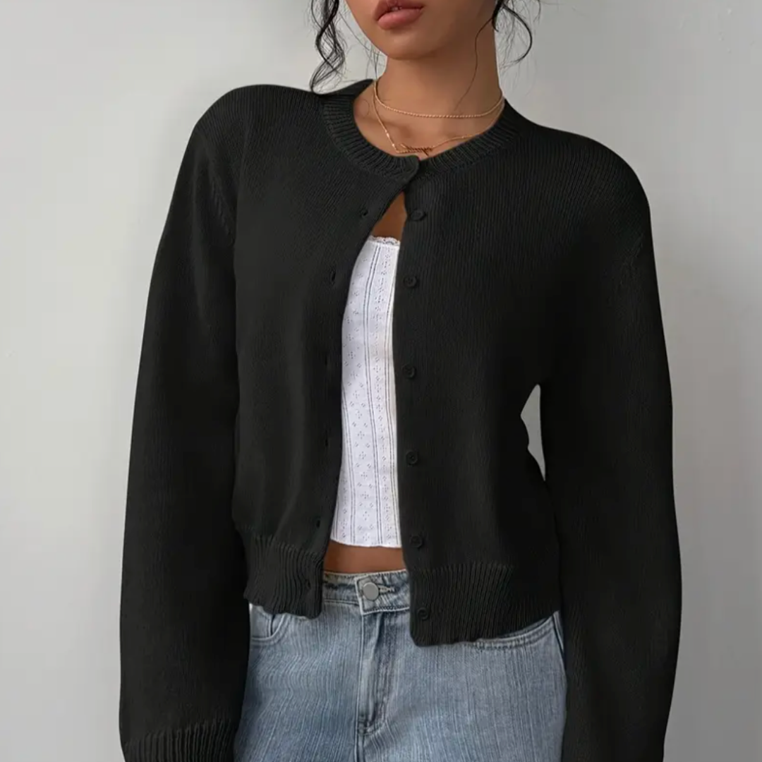 Hailey cropped crew neck cardigan – image 9