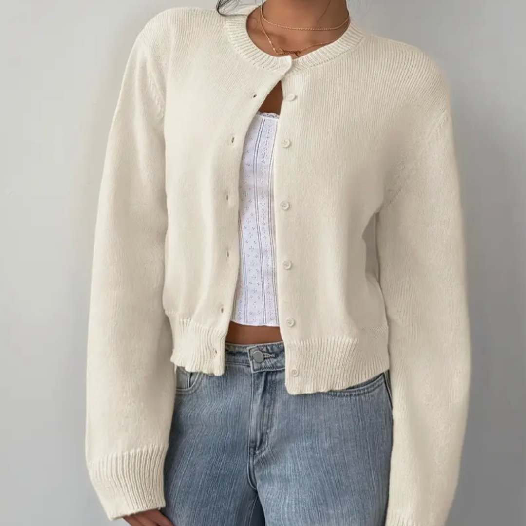 Hailey cropped crew neck cardigan
