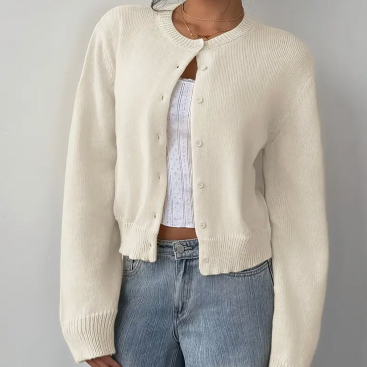Hailey cropped crew neck cardigan