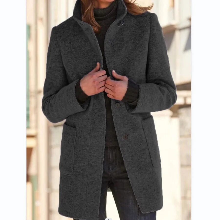 Blair stand collar wool coat – image 4